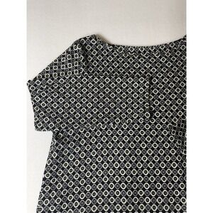 J. Jill Wearever 3/4 Sleeve‎ Shift Dress Size Small  Black Green Geo